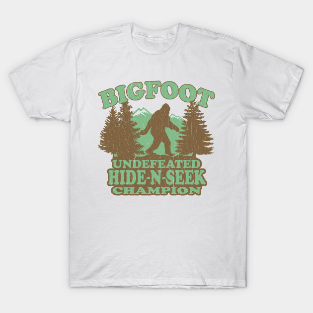 Funny - Bigfoot Hide-N-Seek Champion (distressed vintage) T-Shirt-TOZ